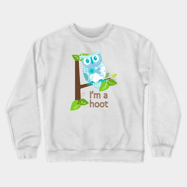 Blue owl Crewneck Sweatshirt by Once Upon a Find Couture 